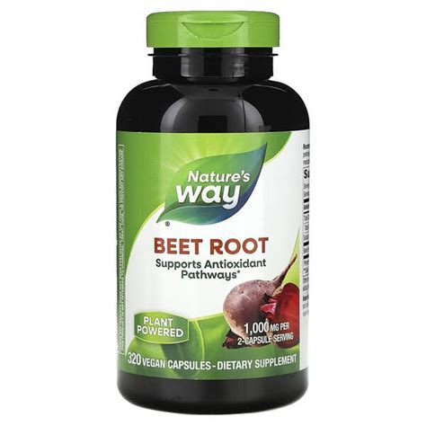 Natures Way Beet Root 1000 Mg 320 Vegan Capsules 500 Mg Per Capsule