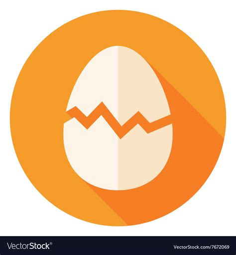 Egg With Broken Eggshell Circle Icon Royalty Free Vector