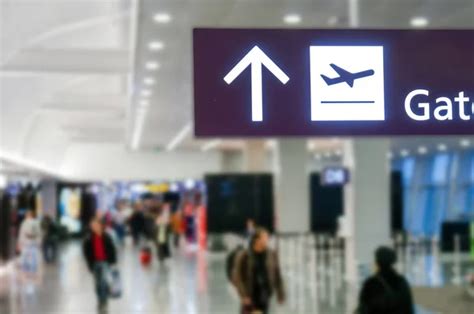 Airport Departure And Arrival Information Board Sign Stock Image