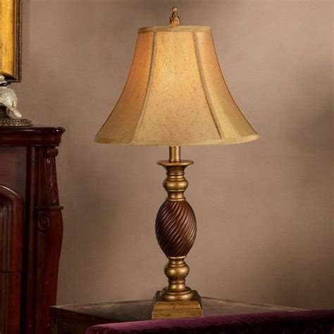 Hazelwood Home Lmp Mahogany H Table Lamp With Bell Shade