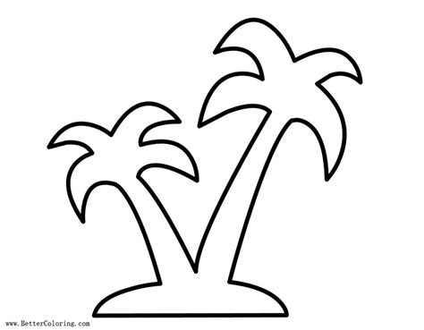 Palm Tree Coloring Pages Outlined - Free Printable Coloring Pages