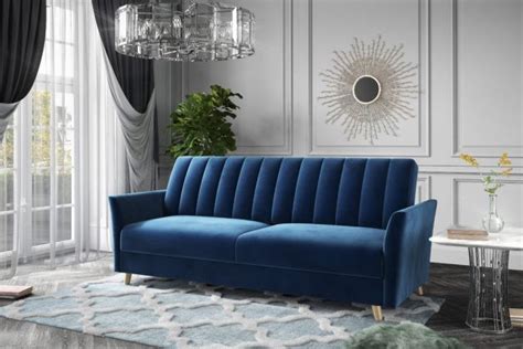 Glamour kanapé 3 személyes - kék színű bársony - XXXL KANAPÉ