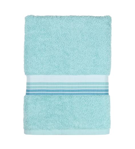 Mainstays Ombre Stripe Bath Towel Clearly Aqua