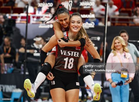 Zehra Gunes And Simge Akoz Of Turkiye Celebrate After The Fivb News Photo Getty Images