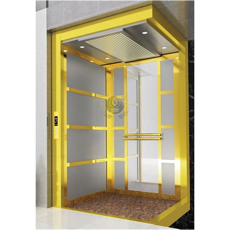 کابین آسانسور استیل طلایی کد 10314 قیمت خرید کابین آسانسور استیل طلایی