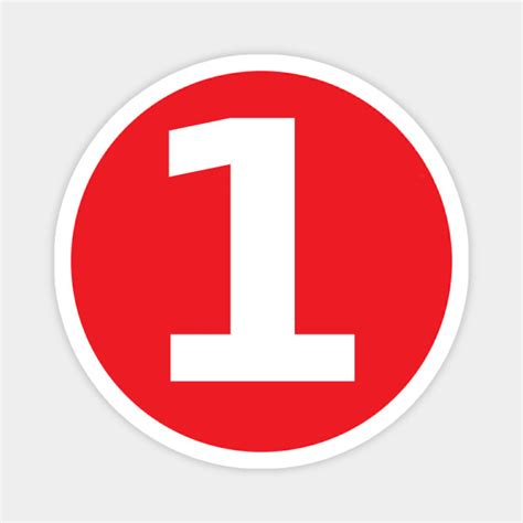 Number 1 Big Red Dot Letters And Numbers Red Magnet Teepublic