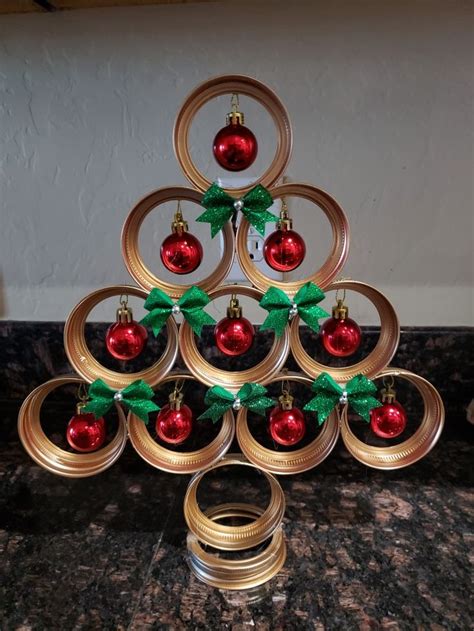 Canning Lids Tree Holiday Crafts Christmas Mason Jar Lids Crafts