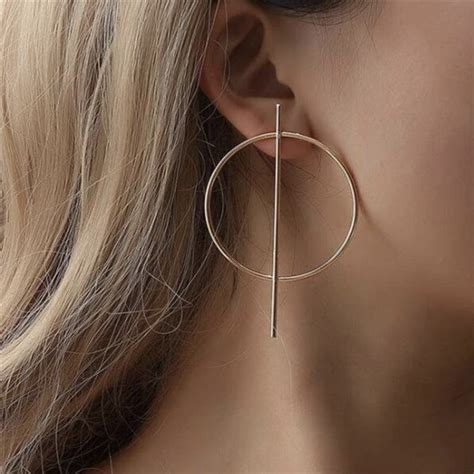 Modern Minimalist Circle Geometric Earrings Statement Jewelry