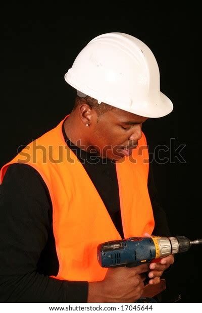 African American Construction Worker Isolated On Stock Photo 17045644
