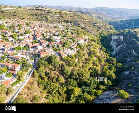 Aerial View Of Arsos Village Limassol Cyprus Stock Photo Alamy