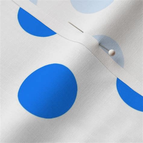 Blue Whitepolka Dots Fabric Spoonflower