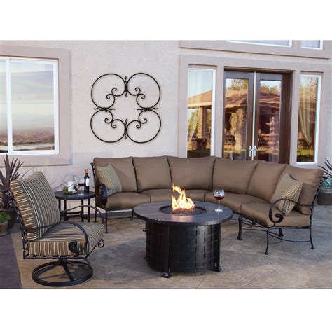 Ow Lee Classico Patio Sectional Set With Fire Table Ow Classicow Set4