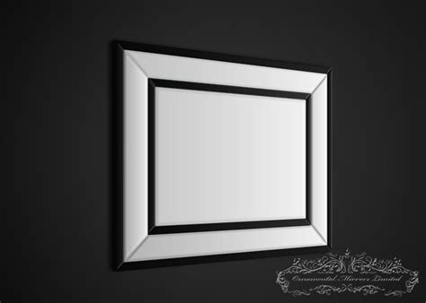 Black Glass Framed Mirror Black Edged Mirror
