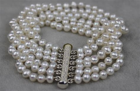 Pearl Cuff Bracelet Six Strand Bourdage Pearls