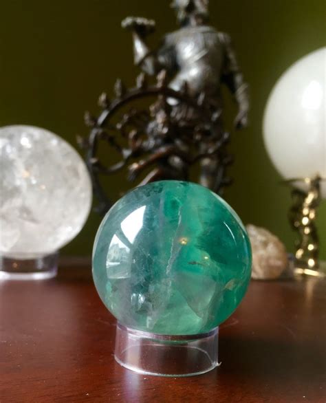 Gorgeous Green Fluorite Sphere Orb Crystal Ball Geode Etsy Crystal