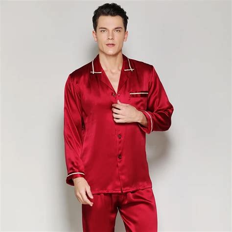 Mens Silk Pajamas Sets Men 100 Silk Satin Pajamas Set Sleepwear Set