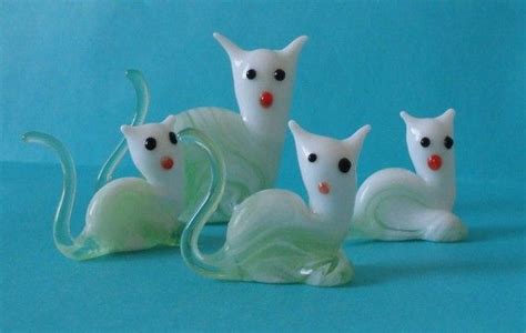 Vintage Murano Glass Cats Miniature Set Etsy Murano Glass Murano