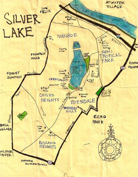 Silver Lake Silver Lake Los Feliz Los Angeles Map