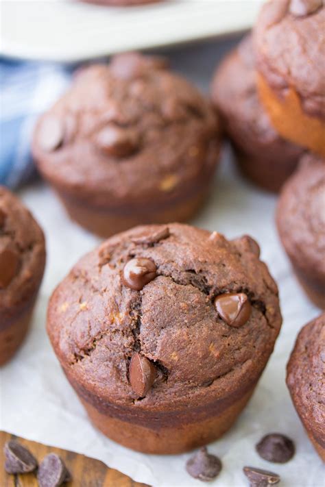Chocolate Banana Muffins - Healthy Muffin Recipe - Kristine's Kitchen