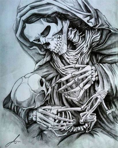 Reaper Grim Deviantart Biomechanical Mother Drawings Skull