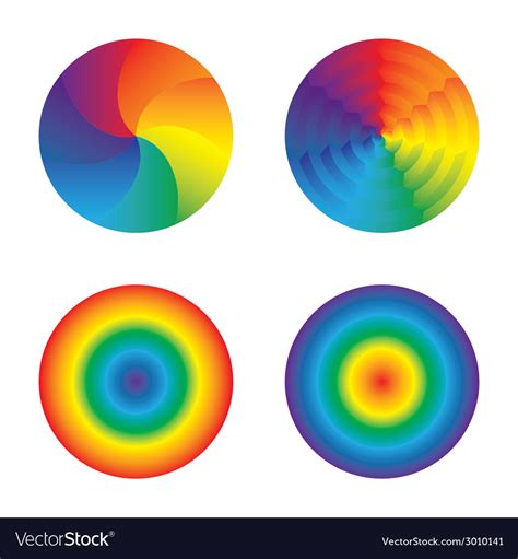 Rainbow Circles Set Isolated Objects Royalty Free Vector