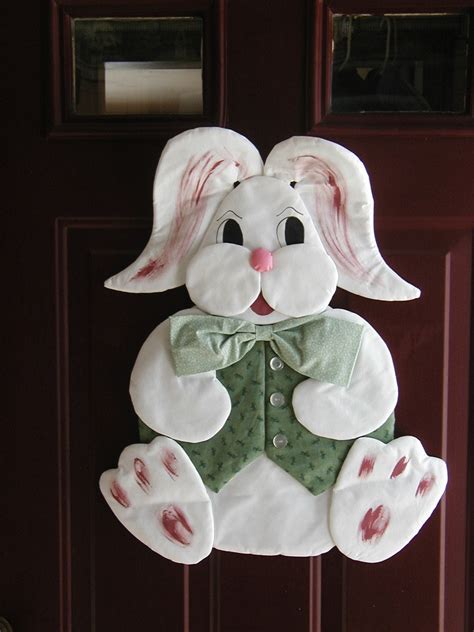 Fabric Easter Bunny Door Decoration
