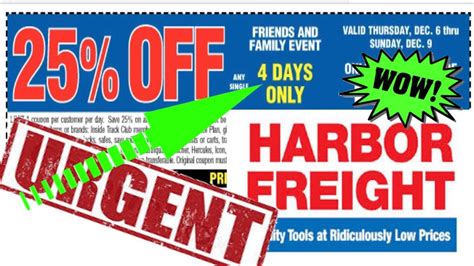 harbor freight 25 off coupon youtube
