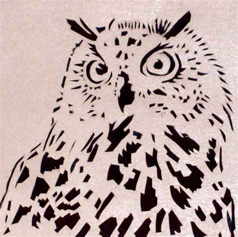 Part two of this old owl drawing. Stephen Lursen Art: Stencils - before and after
