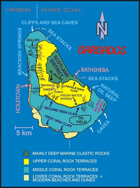 Map Of Barbados Showing The Major Geologic Units And Other Significant Download Scientific