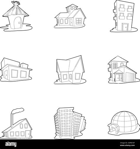Structure Icons Set Outline Style Stock Vector Image And Art Alamy