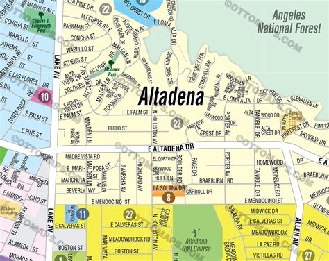 Altadena Map Los Angeles County Ca Files Pdf And Ai Files Vector