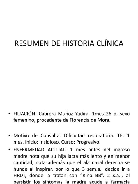 Resumen De Historia ClÍnica Asma Especialidades Médicas