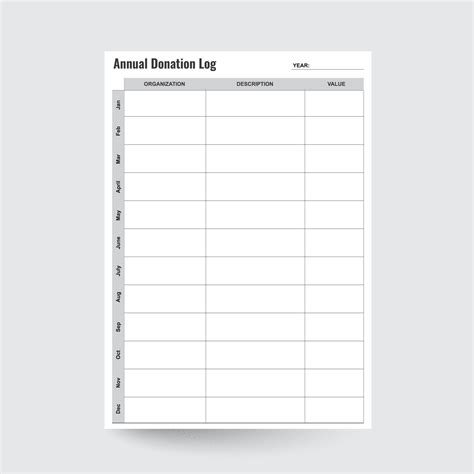 Donation Tracker,Printable Donations Log,Charity Log,Contribution List