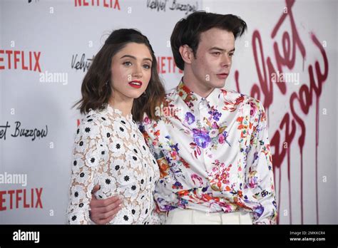 Cast Member Natalia Dyer Left And Charlie Heaton Attend The Premiere Of Velvet Buzzsaw At