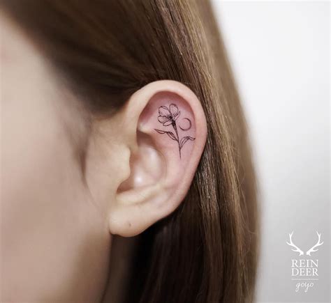 7 Floral Ear Tattoos That Are Beyond Adorable Brit Co Ear Tattoo Behind Ear Tattoo Tattoos