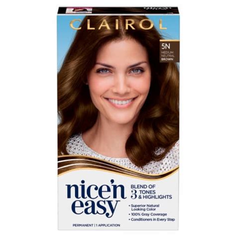 Clairol Nicen Easy 5n Medium Neutral Brown Permanent Hair Color 1 Ct Food 4 Less