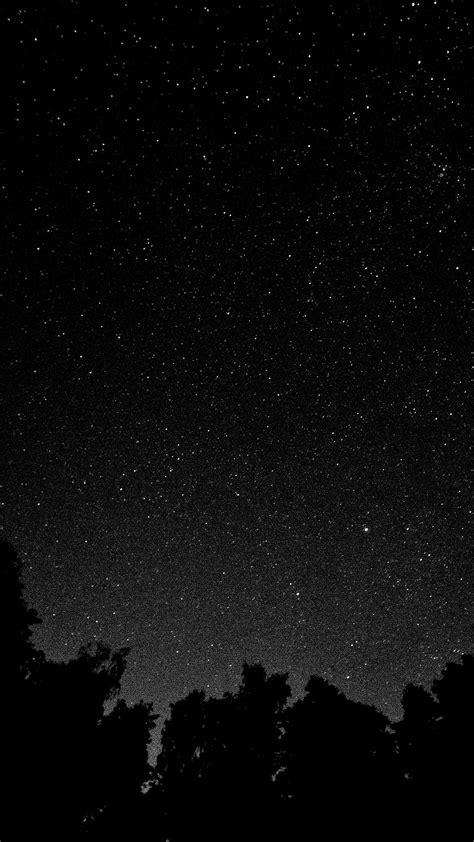 Starry Night Sky Star Galaxy Space White Black Android Wallpaper
