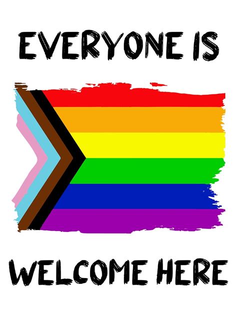 Lgbtq Progress Flag Everyone Is Welcome Here Sticker For Sale By Shrumpluckz Redbubble