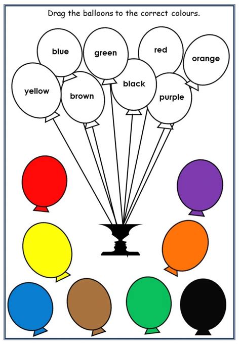 Colours interactive activity for year 1. you can do the exercises