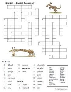 It also features verb crosswords, which is a helpful way to improve your spanish verb knowledge and practice conjugation. free printable spanish crossword puzzle worksheet cognates ...