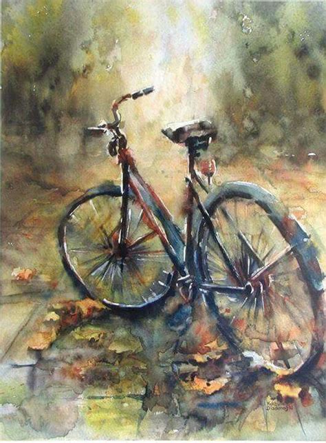 Pin By Mrbruno On Pintura Bicycle Painting Bicycle Art Watercolor