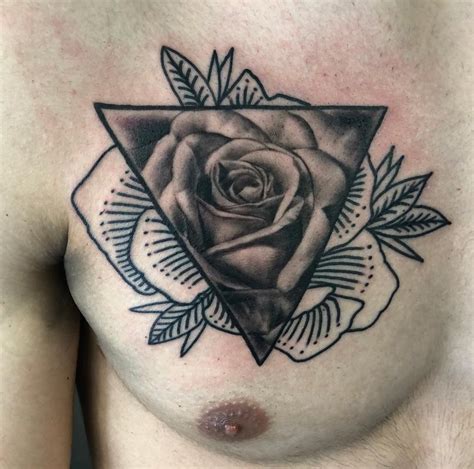 Full Chest Tattoos For Men With Roses