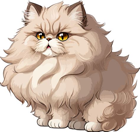 fluffy persian cat cartoon ai generative 26792739 png