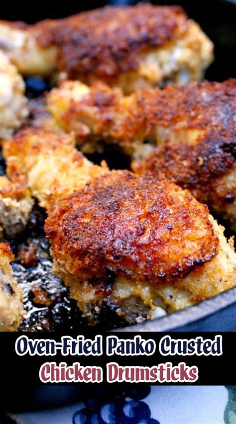 Spray a large baking dish generously with the olive oil spray, or if using olive oil coat the bottom of pour the panko crumbs into a second bowl. Oven-Fried Panko Crusted Chicken Drumsticks