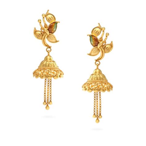 22ct Gold Peacock Earrings 22ct Gold Materials Jewellery