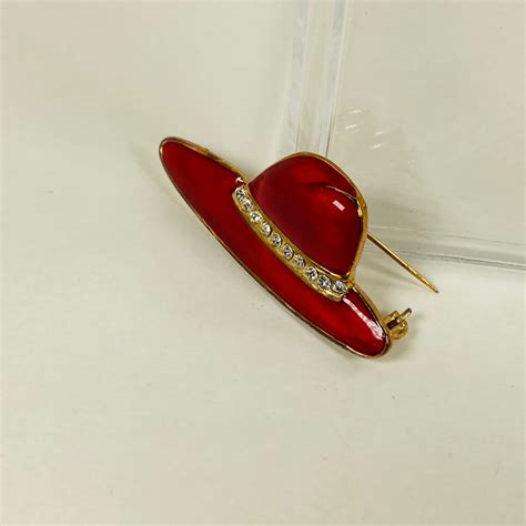 Red Hat Brooch Red Hat Pin Red Hat Society Etsy
