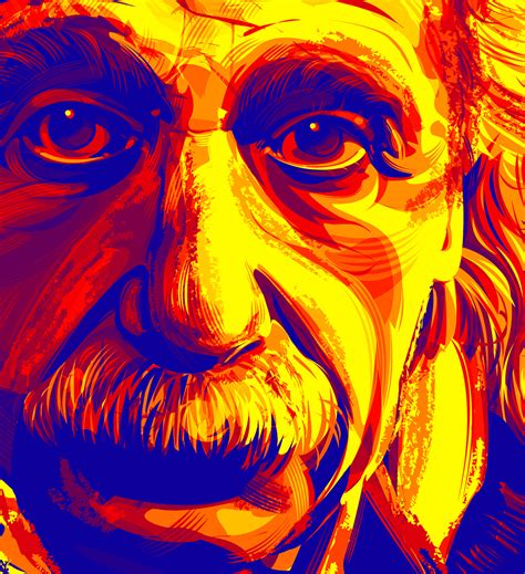 Albert Einstein Digital Portrait In Adobe Illustrator On Behance
