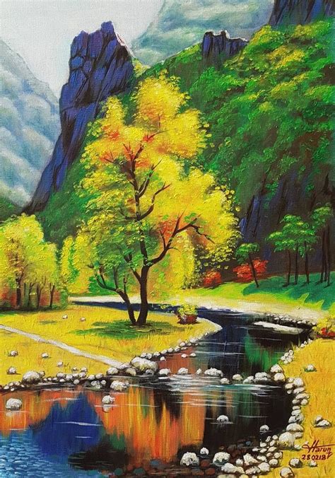 It is essential to determine the size, style, and the owner's tastes and artist preferences before shopping for the items on the site. colourful landscape Painting in 2020 | Beautiful landscape ...