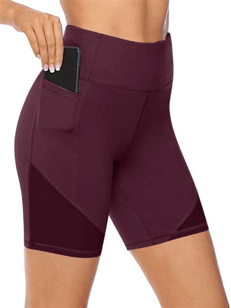 capreze ladies yoga shorts striped workout sport short pants high waist leggings gym mini
