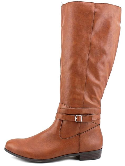 Womens Fridaa Riding Boots Almond Toe Mid Calf Riding Boots